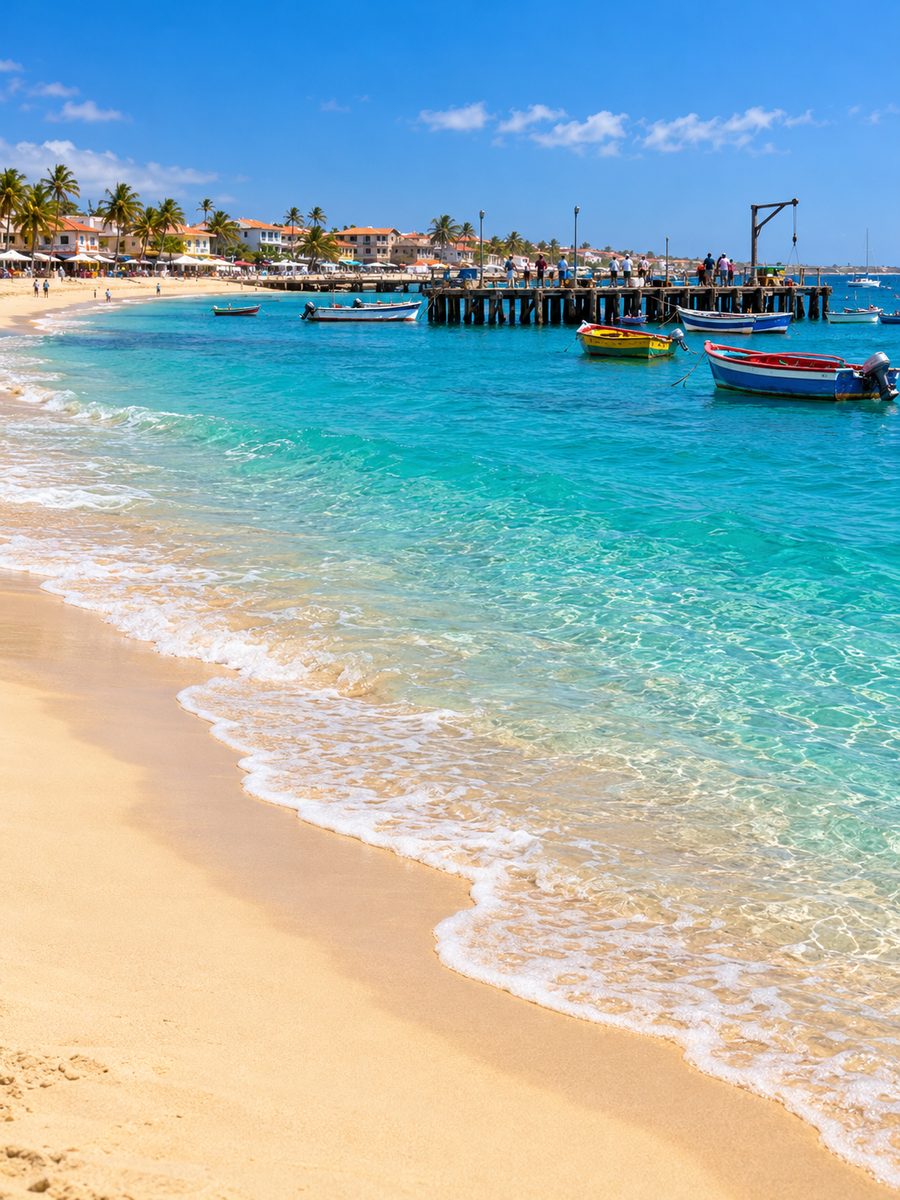 Plage de Santa Maria et son ponton emblématique